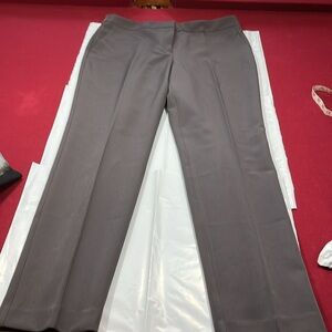 Adrianna Papell GRAY DRESS PANTS Sz 10 zip hook waist straight leg poly spandex